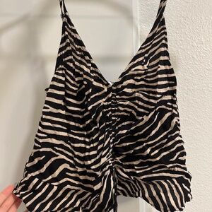 Crème zebra print top